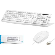 nodar km8520 kablolu klavye ve mouse set q beyaz