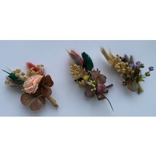 Bivalvia Accessories Yeşil Ebruli Damat Yaka Çiçeği Seti 1