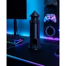 Deniz Temalı 3D Siyah Deniz Feneri Dekoratif Hediyelik Obje