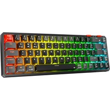  rampage yoru mini pro siyah-gri bağlantı outemu red swich q kablosuz rgb mekanik oyuncu klavyesi