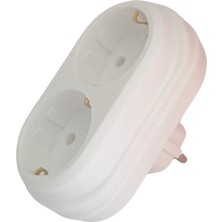 Mutlusan İkili Topraklı Fiş-Priz Düz Tip Beyaz (001 170 033006 00 00)