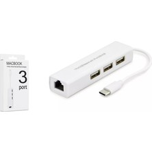 Hadron Hdx7007 Type-C Hub Combo 3-Usb + Lan Beyaz