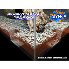 Akvaryum Köşe Mağarası Dekoru – Balık & Karides Saklanma Alanı, Aquascape Gizli Tünel, Akvaryum Dekor Ürünü