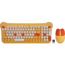 Everest Km-6244 Bunny Renkli Tuşlu Sarı 2.4 Ghz + Bt Kablosuz Q Multimedia Klavye + Mouse Set