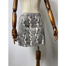 ANS Yılan Desen Payet Mini Kalem Etek