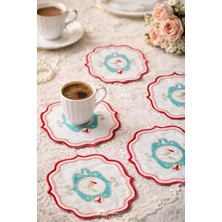 Zorensa 6’lı Nakışlı Kokteyl Peçete Seti – Kahve Sunumluk Peçetesi Kumaş 13X13 cm