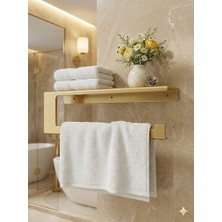 Dersel Dekor Modern Düzenleyici Metal Gold Duvar Açık Raflı Havlu Askılığı Metal Banyo Rafı ve Havluluk Gold
