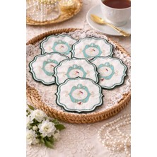 Zorensa 6’lı Nakışlı Kahve Sunumluk Peçetesi Kumaş – Kokteyl Peçete 13X13 cm