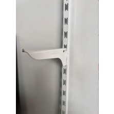 Rafburada Çift Sıra Delikli Raf Dikme Destek Profili - Raf Direği Siyah-2 ADET-100 cm