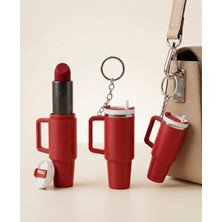 Lubiko Studio Stanley Model Termos Anahtarlık ve Ruj Lipstick Kabı - Kişiye Özel Çanta Aksesuarı