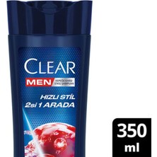 4 Adet Clear Men Kepeğe Karşı Etkili Şampuan Hızlı Stil 2'si 1 Arada Kolay Şekil Alan Saçlar 350 ml