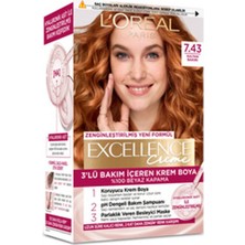 L'Oréal Paris 3 Adet Excellence Creme Saç Boyası - 7.43 Sultan Bakırı 192 ml