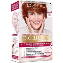 L'Oréal Paris 6 Adet Excellence Creme Saç Boyası 6.46 Kızıl Bakır 192 ml
