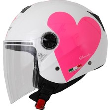 Sway Sw 715 Yazlık Motosiklet Kaskı Heart Beyaz