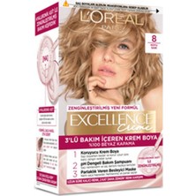 L'Oréal Paris 4 Adet Excellence Creme  8 Koyu Sarı Saç Boyası 192 ml
