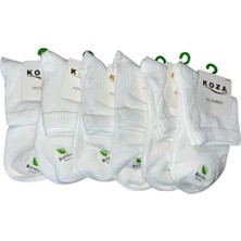 Koza Kadın 6'lı Bambu Beyaz Dikişsiz Kolej Çorap
