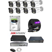 Hsc Bilişim 8'li 5mp Poe Ip Kamera Seti | Hikvision Nvr | Ses Kayıtlı | 2tb HDD | Metal Kasa 3.6mm Iç/dış Ortam