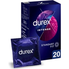 3 Adet Durex Intense Uyarıcı Jelli ve Tırtıklı Prezervatif 20'li