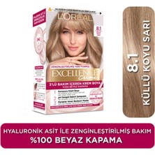 L'Oréal Paris 6 Adet Excellence Creme 8.1 Küllü Koyu Sarı Saç Boyası 192 ml
