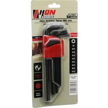 Magicool Hon ( 9pcs ) ( Siyah ) ( Uzun  Düz ) ( 180MM ) Alyan ( Allen ) Anahtar Takımı ( BRKT-800703 )*30
