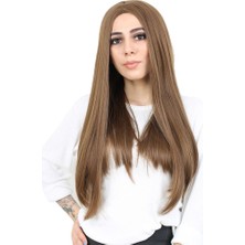 DS LLC Ieg™ Fiber Sentetik Uzun Düz Peruk - Kumral DSLLC-RSİEG248