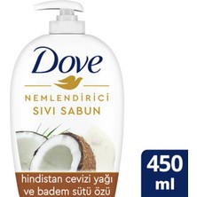 2 Adet Dove Nemlendirici Sıvı Sabun Hindistan Cevizi Yağı ve Badem Sütü Özü 450 ml