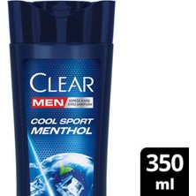 2 Adet Clear Men Kepeğe Karşı Etkili Şampuan Cool Sport Menthol Ferahlatıcı Mentol Etkisi 350 ml