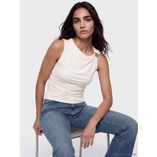 LC Waikiki Lcw Vision Pembe Bisiklet Yaka Büzgülü Bluz