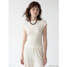 LC Waikiki Xsıde Bej Bisiklet Yaka Gofre Bluz