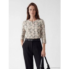 LC Waikiki Lcw Grace Karışık Bisiklet Yaka Desenli Bluz