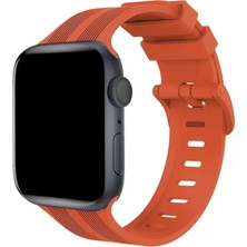 Senka Newface Watch 38MM KR408 Çizgili Silikon Kordon - Turuncu