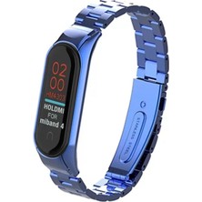 Senka Newface Mi Band 4 Metal Baklalı Kordon - Mavi