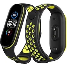 Senka Newface Mi Band 4 Spor Delikli Kordon - Siyah-Yeşil