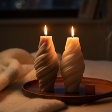 Natura Home Decor Minimal Spiral Mum Seti 2’li