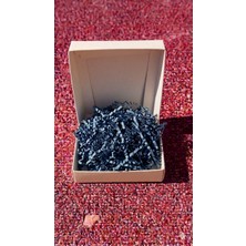 Orbak Kağıtçılık Beyaz Karton Takı Kutusu + Mavi Kırpık Kağıt – Kapaklı Kolye Bileklik Kutusu 10 Adet 9,5x9,5 x 2 cm