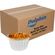 Roll-Up Dolphin Altın - Beyaz Muffin Kek Kapsülü 25 Adet x 60 Paket Koli