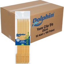 Dolphin Yassı Çöp Şiş 25CM 50 Adet x 160 Paket
