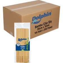 Dolphin Bambu Çöp Şiş 20CM x 3mm 100 Adet x 200 Paket Koli