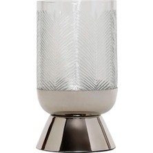 Yargıcı Metal Ayaklı Cam Silindir Fener(23x13 Cm)