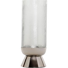 Yargıcı Metal Ayaklı Cam Silindir Fener(33x13 Cm)