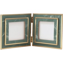 Yargıcı Pirinç Detaylı Reçine Çift Resimli Dikdörtgen Çerçeve(34x17 Cm)