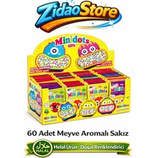 Emrah Gültekin Minidots Meyve Aromalı Sakız 60 Adet Tam Kutu Mini Draje Sakız Helal Doğal Renklendirici Avantajlı