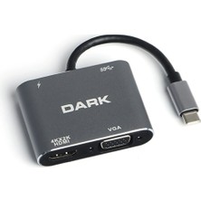  usb 3.1 type-c den 4k uhd hdmı - vga dönüştürücü adaptör