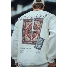 Sidelya Concept Uzun Kol Bisiklet Yaka Baskılı Sweatshirt - Beyaz