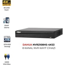 Dahua NVR2108HS-4KS3 8 Kanal Profesyonel Güvenlik Nvr