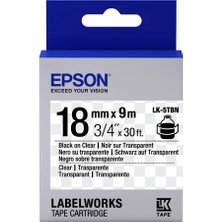 Epson Lk-5Tbn Clear Siyah Üzeri Beyaz 18Mm 9Metre Etiket