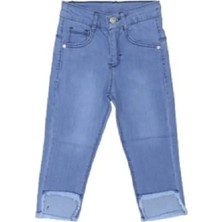 Egecan Paçası Önden Yırtmaçlı Kız Çocuk Açık Mavi Kot Pantolon 2267