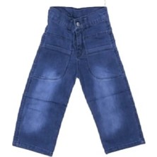 Egecan Boru Paça Ön Cep Detaylı Kız Çocuk Mavi Kot Pantolon 2202