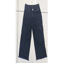 Egecan Komando Cepli Kız Çocuk Kot Pantolon Lacivert 5006