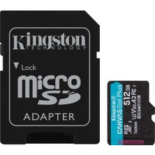  kingston sdcg4-512gb 512gb microsdxc canvas go plus gen4 200mb-s a2 u3 v30 card + adp hafıza kartı